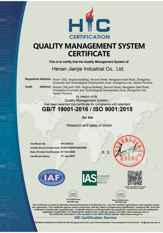 QUALITY MANAGEMENT SYSTEMCERTIFICATE
