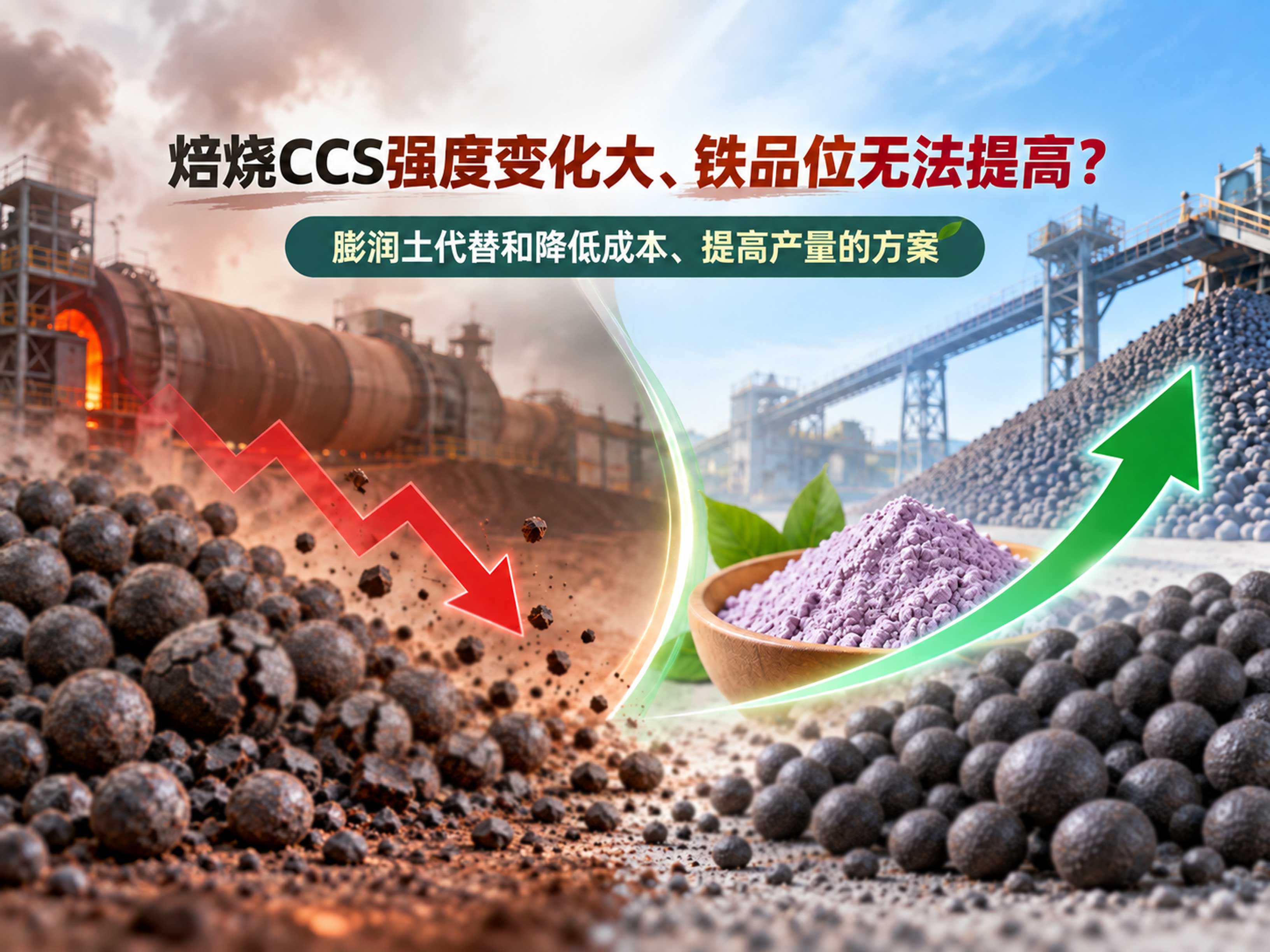 焙烧CCS强度变化大、铁品位无法提高？| 膨润土代替和降低成本、提高产量的方案